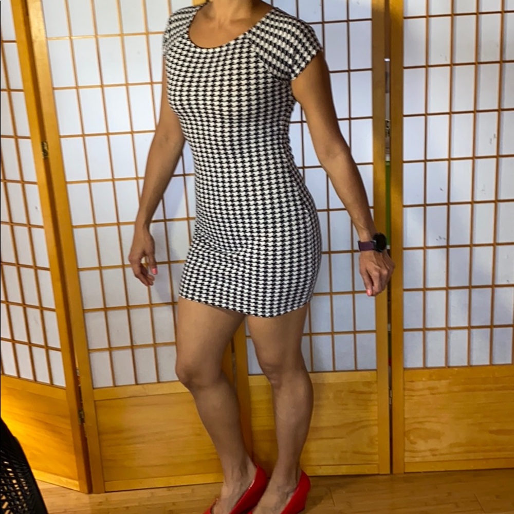 Houndstooth Bodycon Dress.